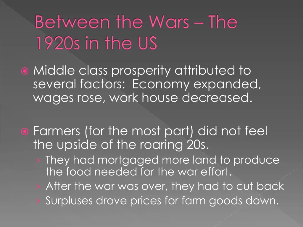 between the wars the 1920s in the us 1