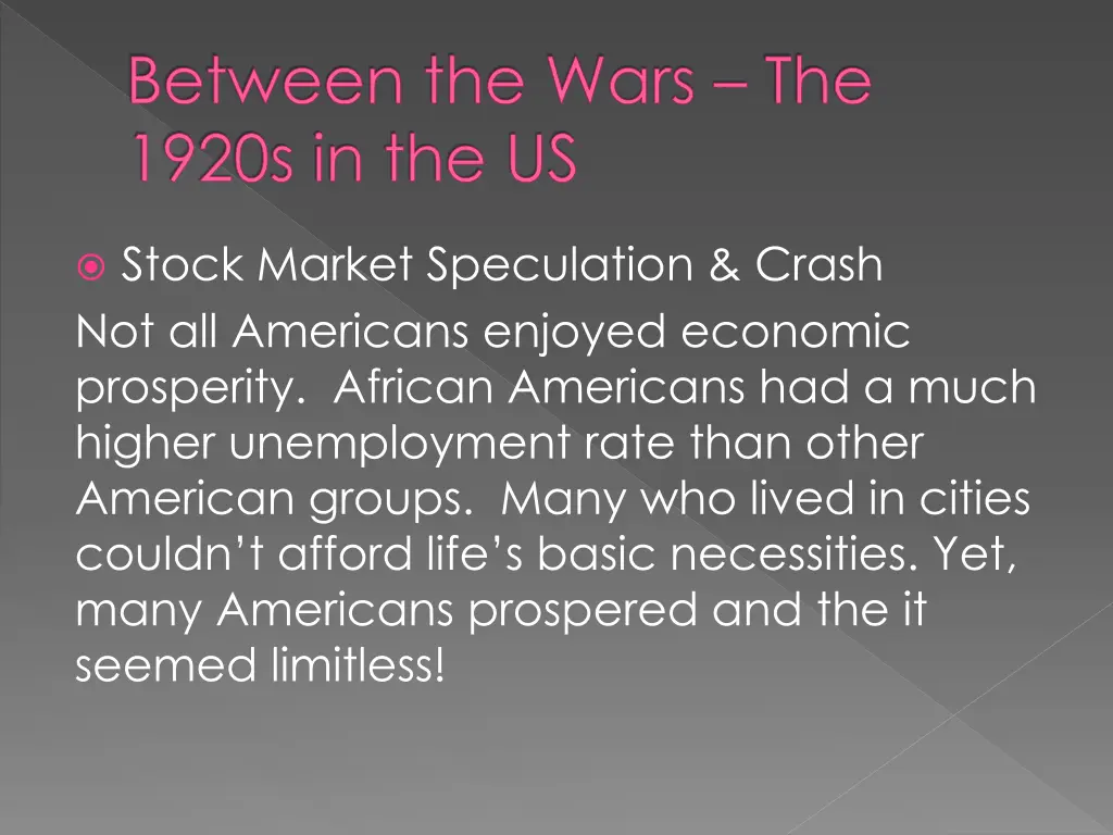 between the wars the 1920s in the us 6