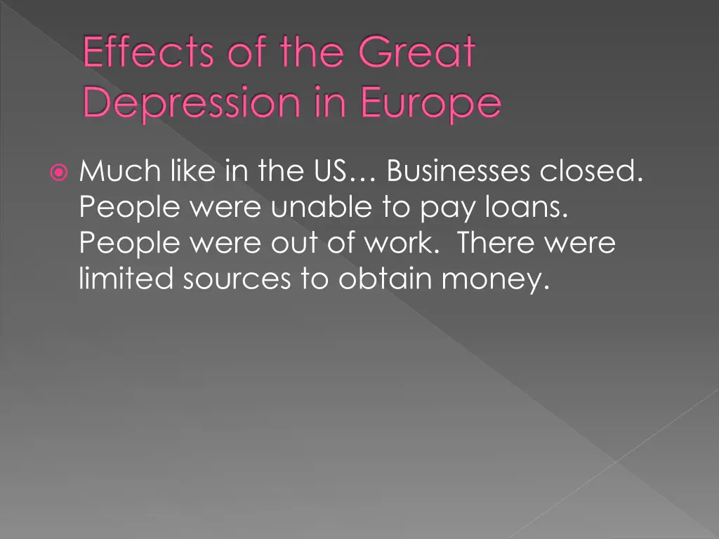 effects of the great depression in europe