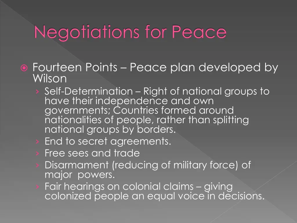 negotiations for peace