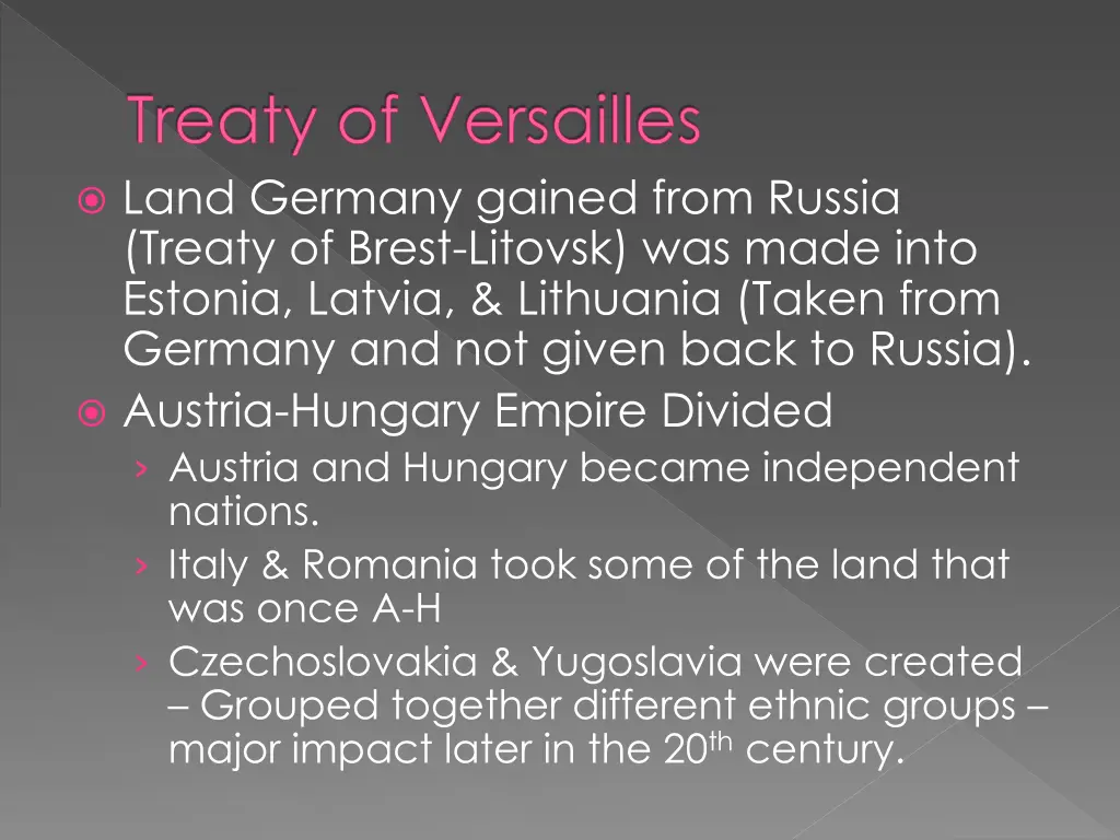 treaty of versailles land germany gained from