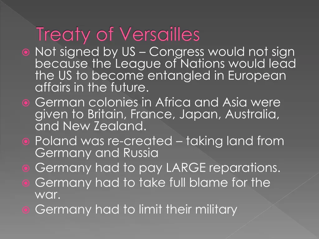 treaty of versailles not signed by us congress