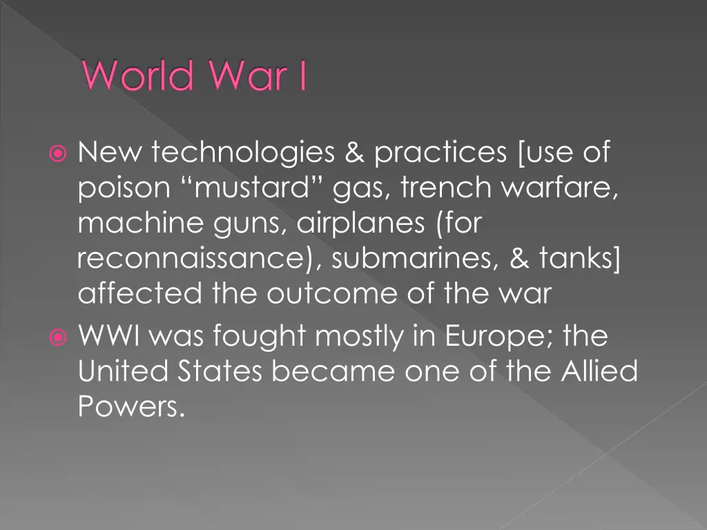 world war i 1