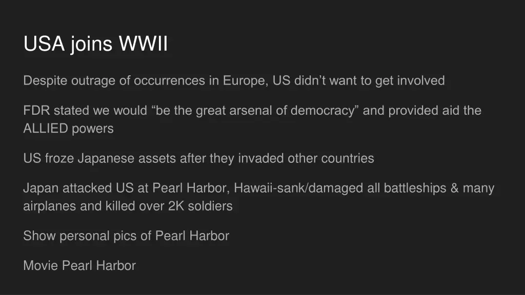 usa joins wwii