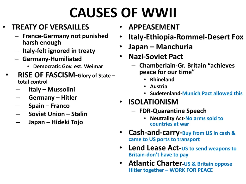 causes of wwii appeasement italy ethiopia rommel