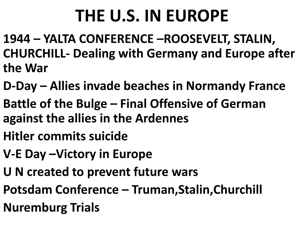 the u s in europe 1944 yalta conference roosevelt