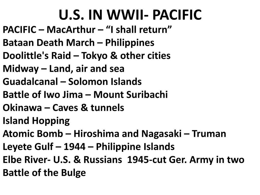 u s in wwii pacific pacific macarthur i shall