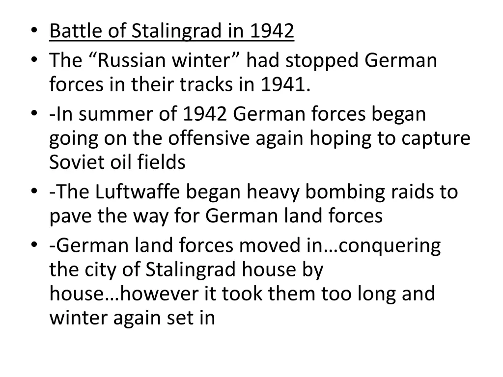 battle of stalingrad in 1942 the russian winter