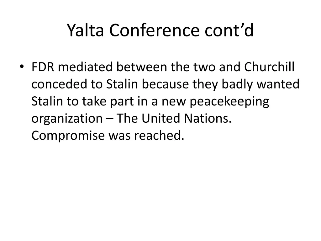 yalta conference cont d