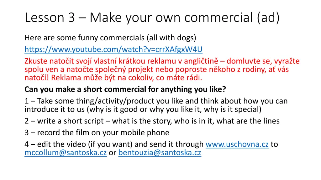 lesson 3 make your own commercial ad