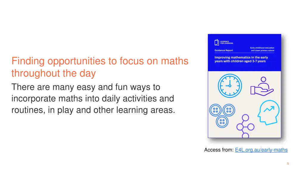 finding opportunities to focus on maths