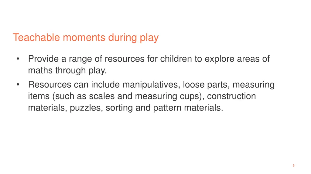 teachable moments during play