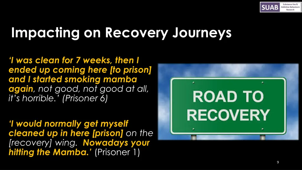 impacting on recovery journeys