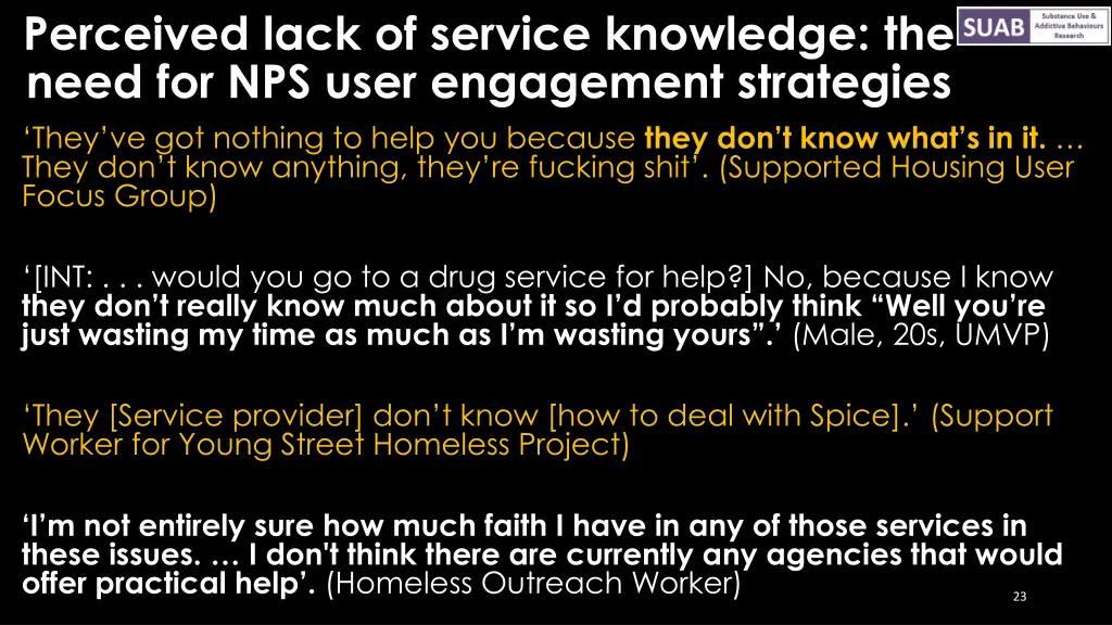 perceived lack of service knowledge the need