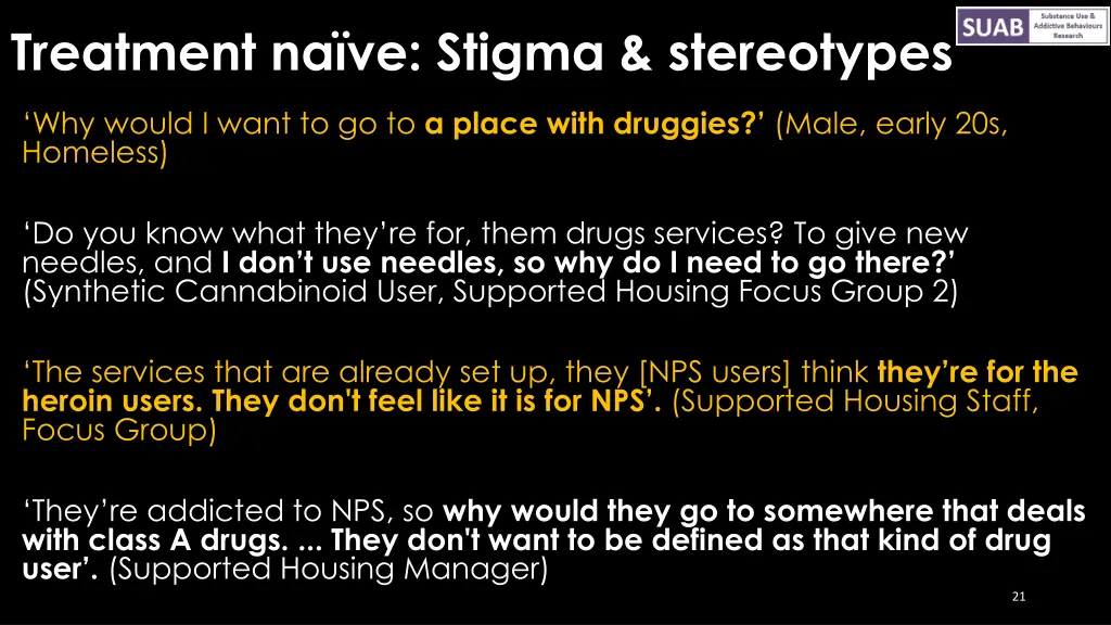 treatment na ve stigma stereotypes