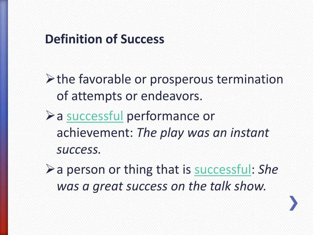 definition of success