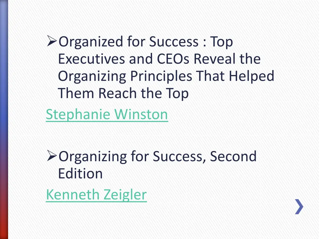 organized for success top executives and ceos