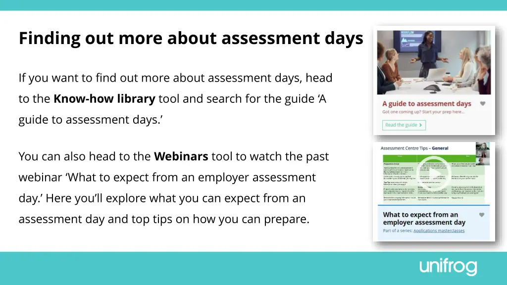 finding out more about assessment days