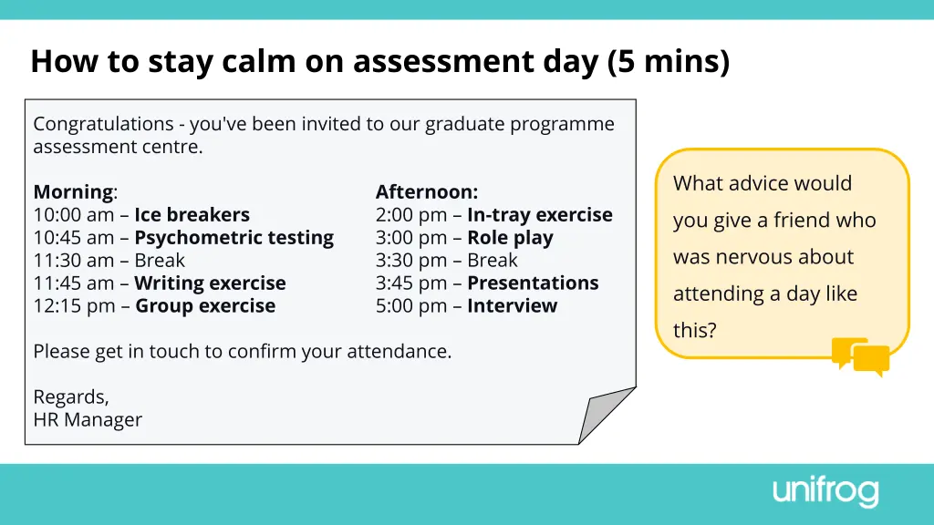 how to stay calm on assessment day 5 mins