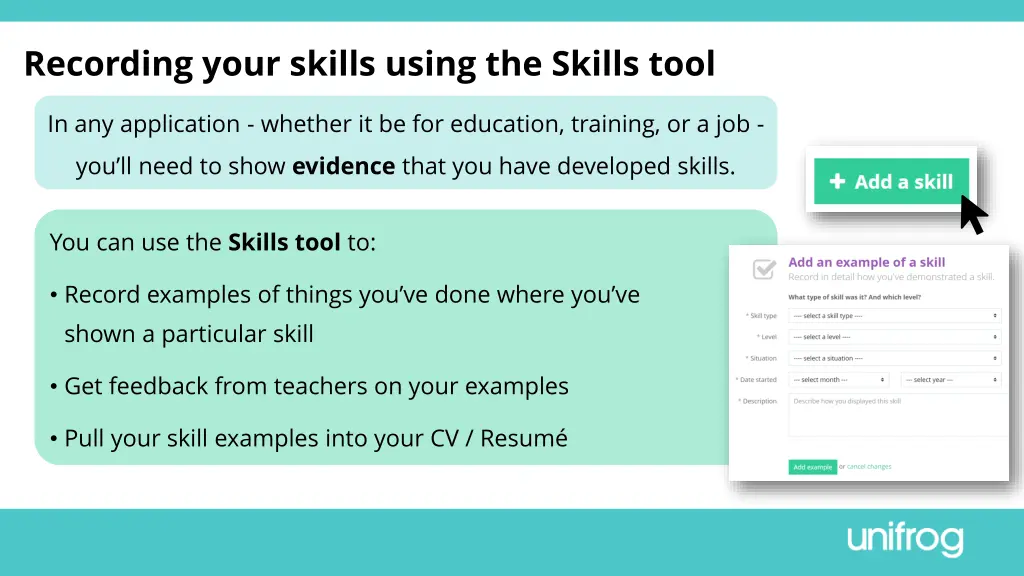 recording your skills using the skills tool 1