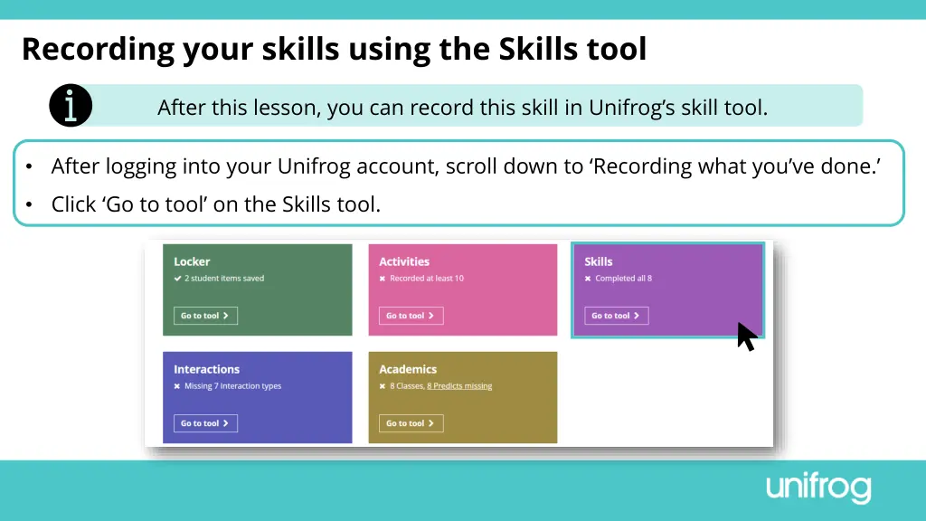 recording your skills using the skills tool