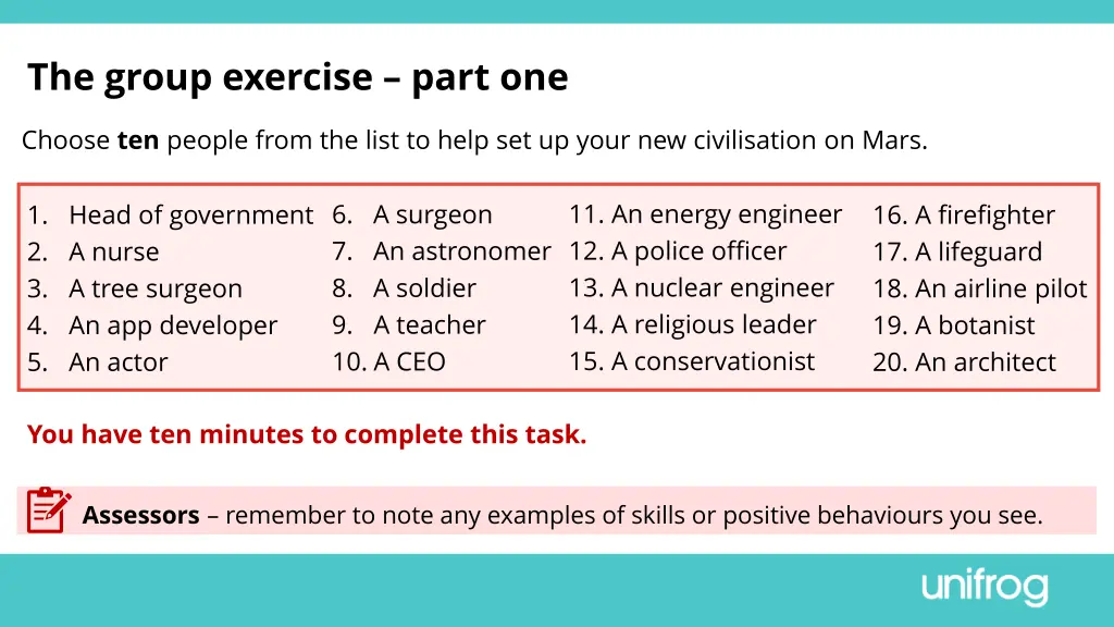 the group exercise part one