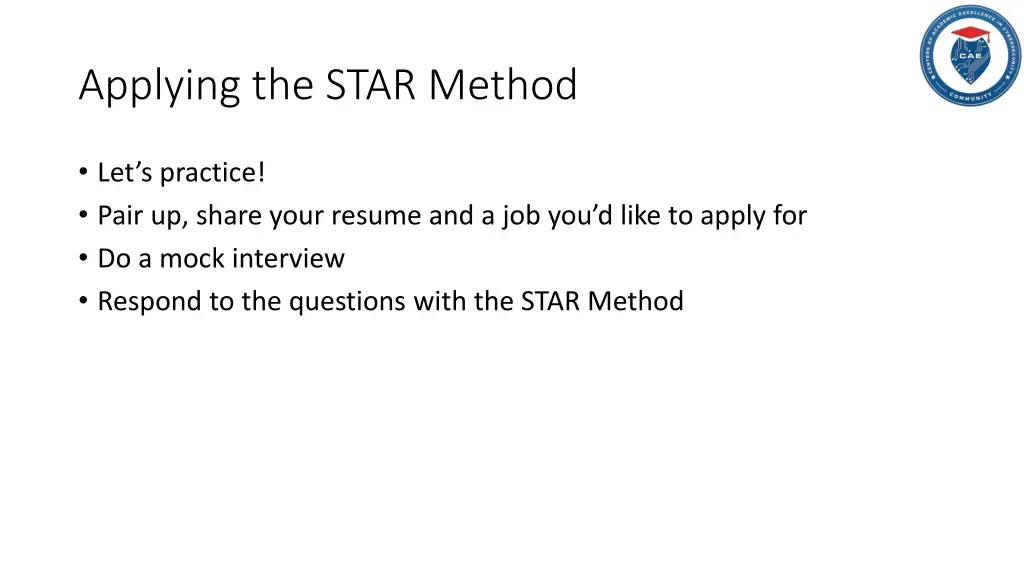 applying the star method