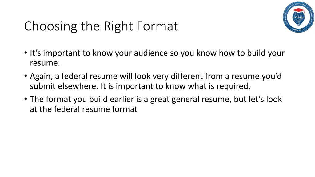 choosing the right format