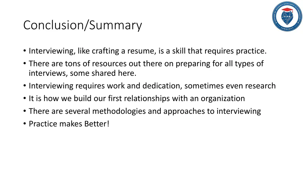 conclusion summary 1