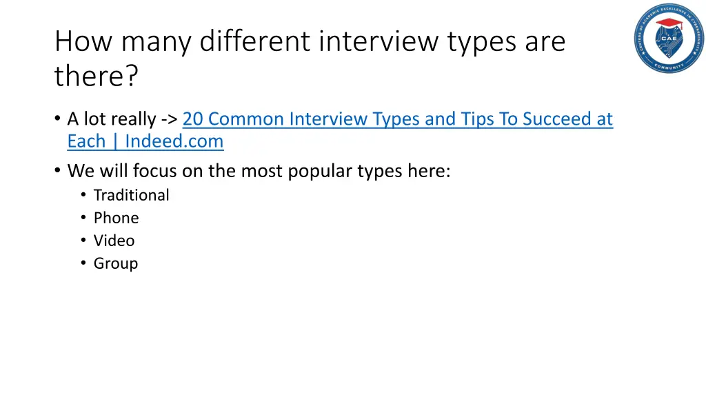 how many different interview types are there