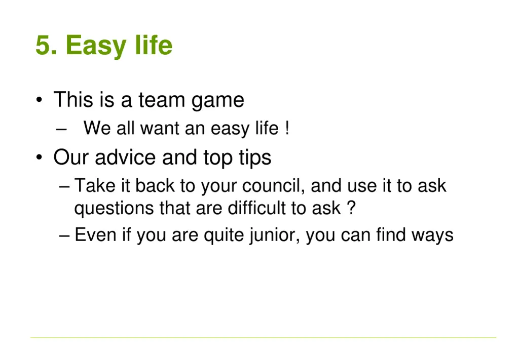 5 easy life