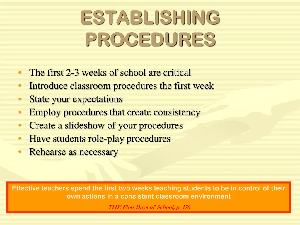 establishing establishing procedures procedures