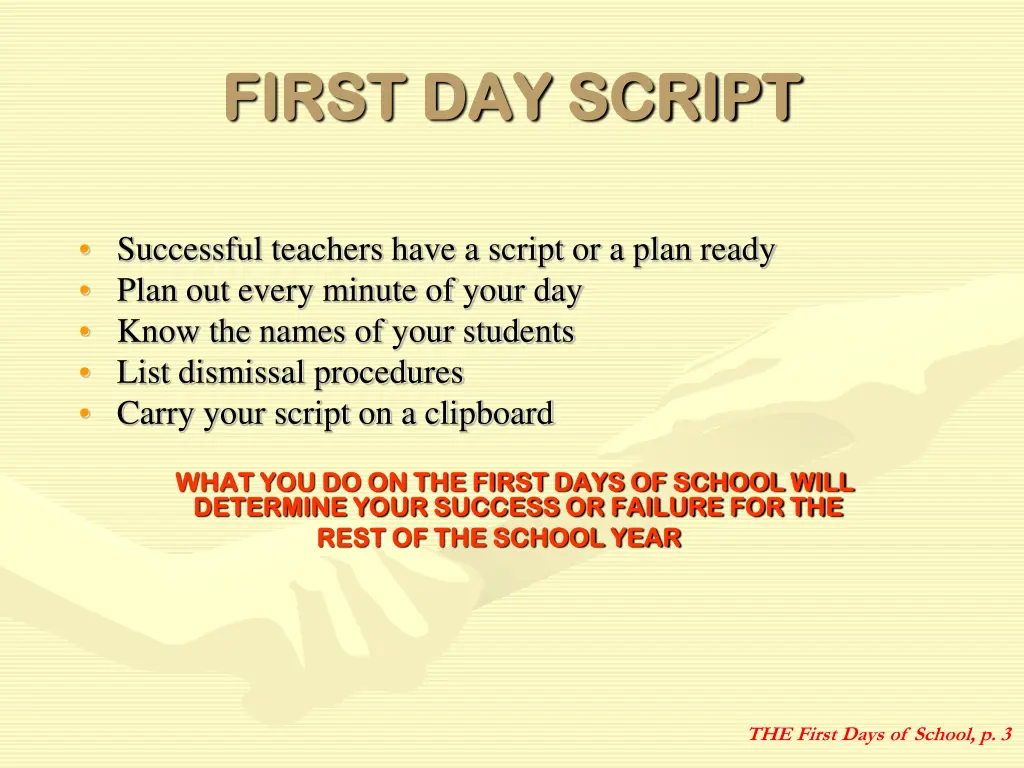 first day script first day script