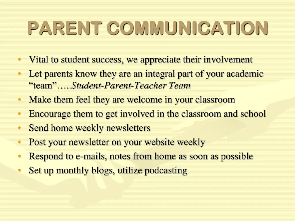 parent communication parent communication