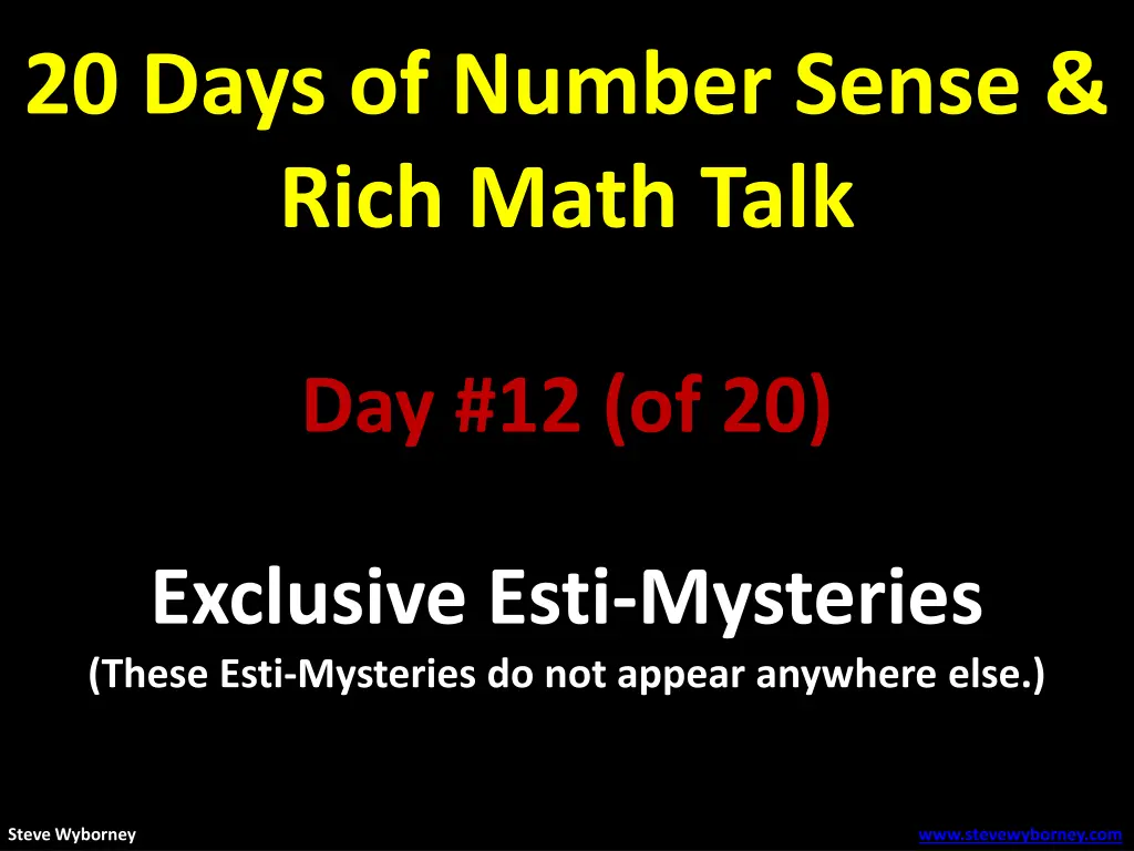 20 days of number sense rich math talk 1