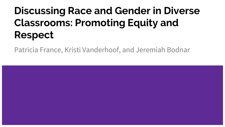 discussing race and gender in diverse classrooms