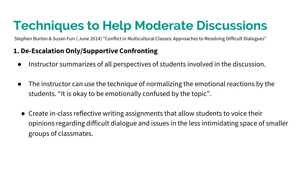 techniques to help moderate discussions