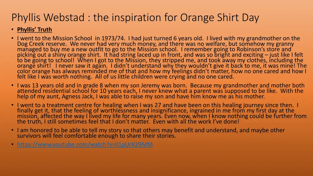 phyllis webstad the inspiration for orange shirt