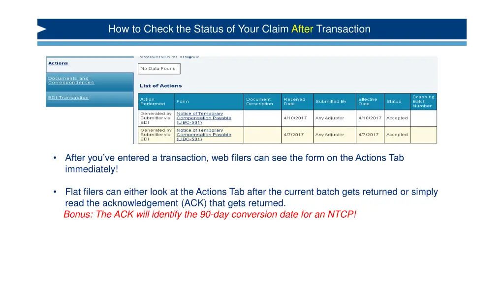 how to check the status of your claim after