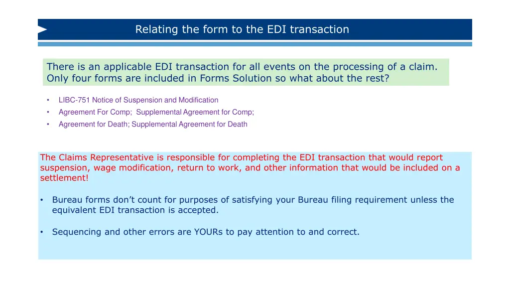 relating the form to the edi transaction