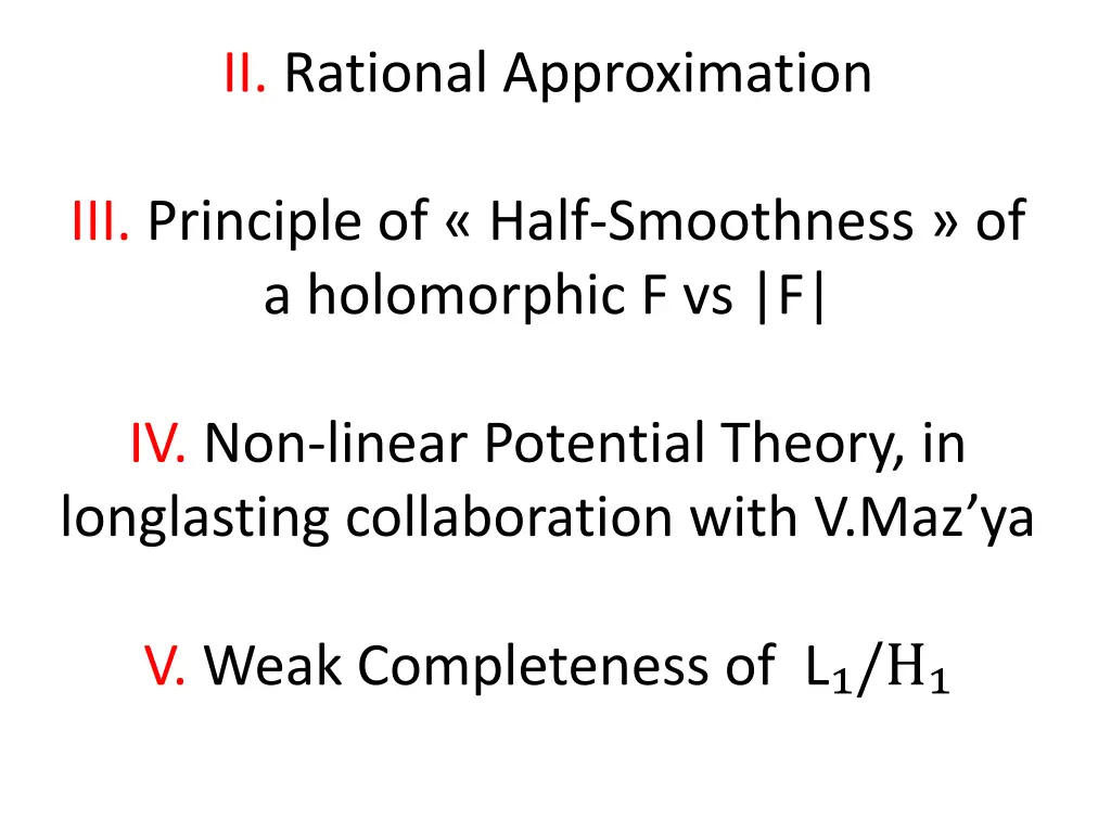 ii rational approximation