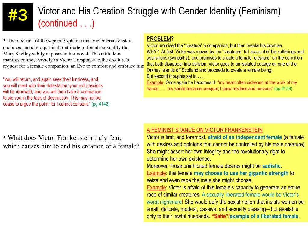 victor and his creation struggle with gender 2