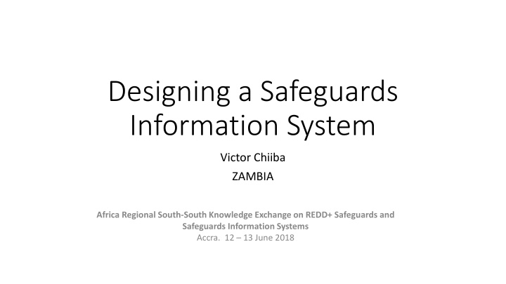 designing a safeguards information system