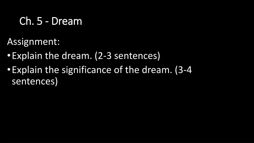 ch 5 ch 5 dream