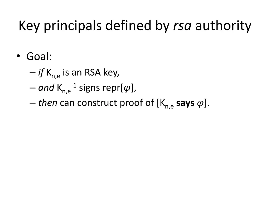 key principals defined by rsa authority