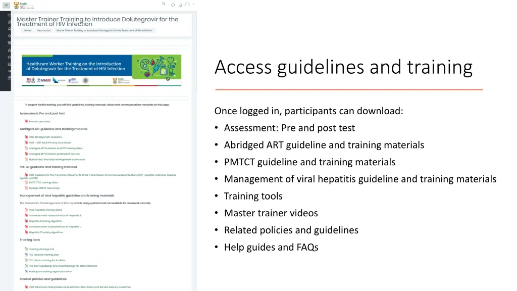 access guidelines and training