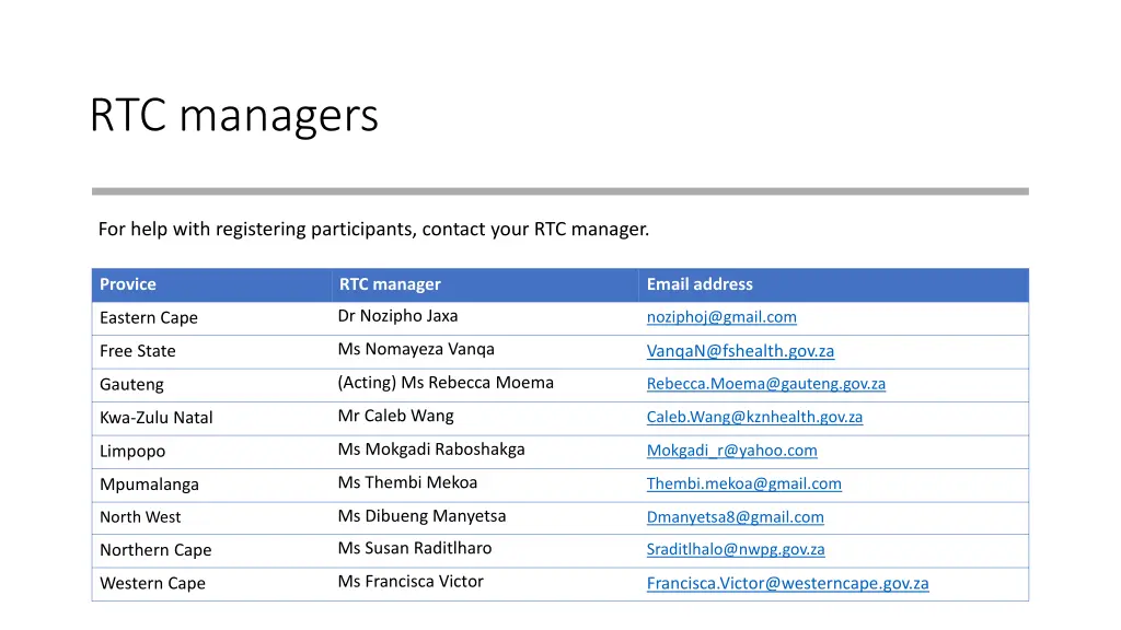 rtc managers