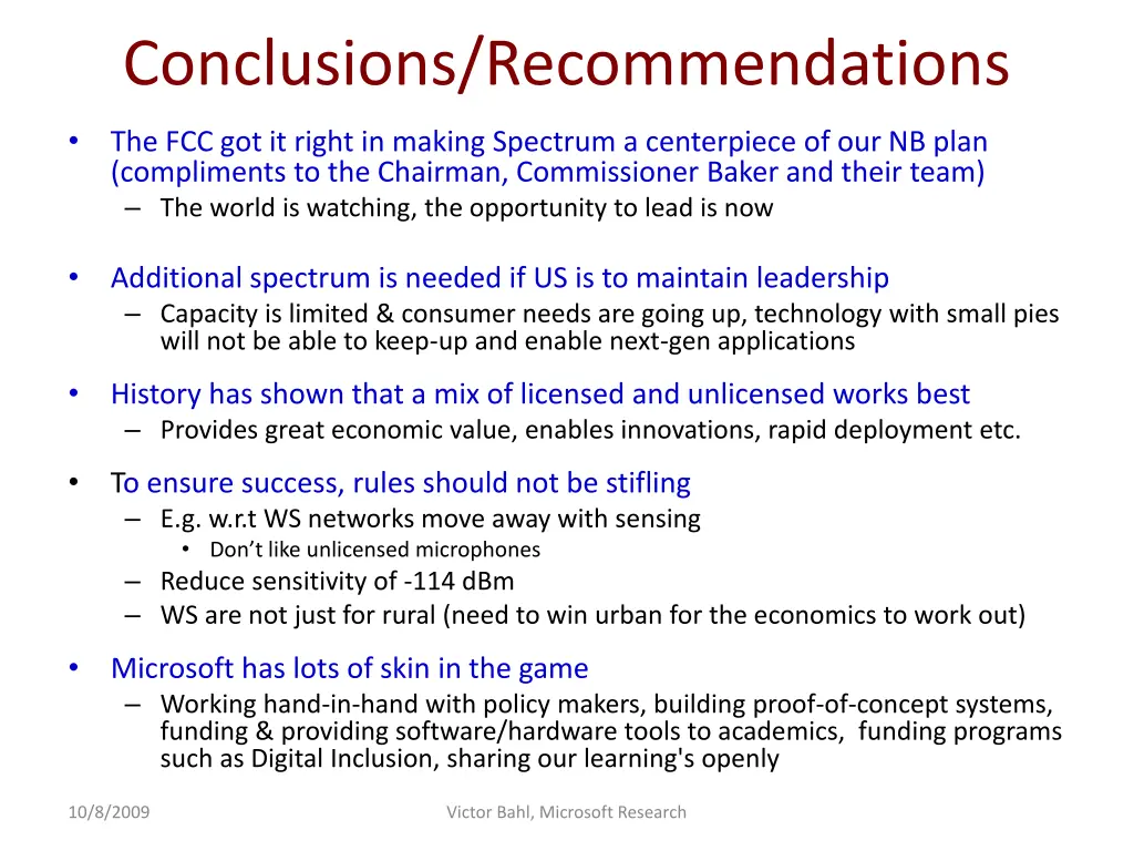 conclusions recommendations