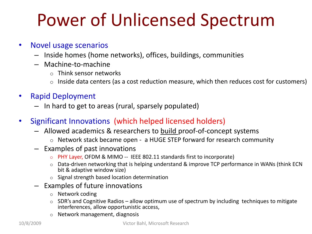 power of unlicensed spectrum