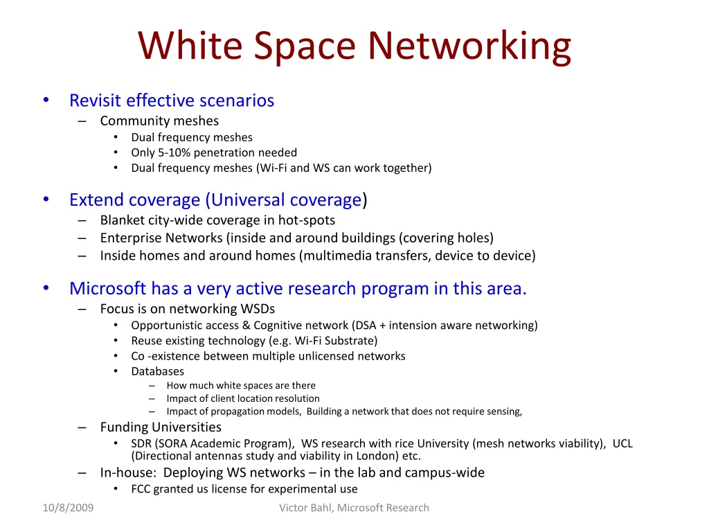 white space networking